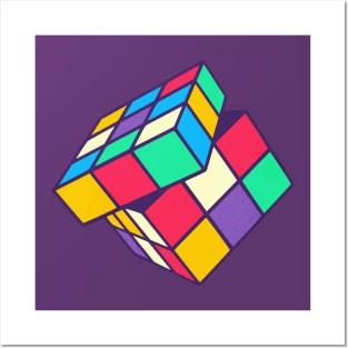 Rubiks Cube 90s Art Posters and Art